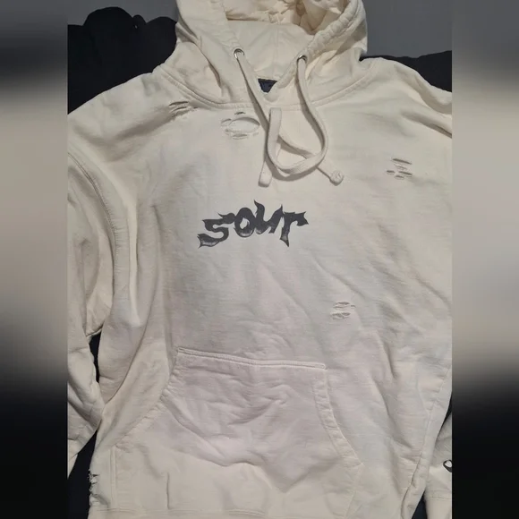 Cream Graphic Hoodie with Black Design - Picture 4 of 5